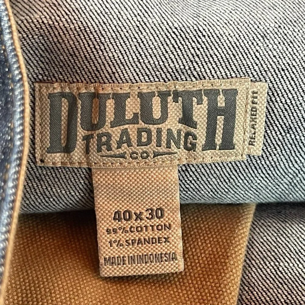 Duluth Flex Ballroom Jeans Mens 40 x 30‎ Blue Cargo Pockets Relaxed